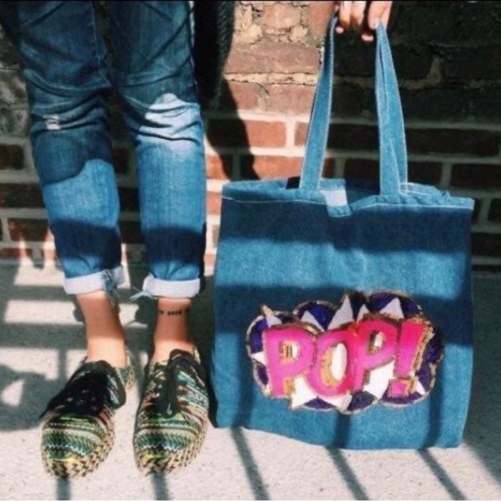 Zhuu USA POP! Denim Tote Bag